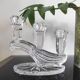 Chandelier with 3 lights in cut crystal, Art Deco style.