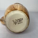 Wood imitation ceramic pitcher signed RDelarue
