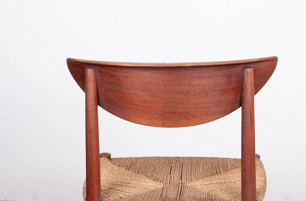 6 Danish chairs in teak and sea rush, model 316 by Peter Hvidt 1960.