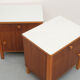 Pair of nightstands in walnut and formica 1950
