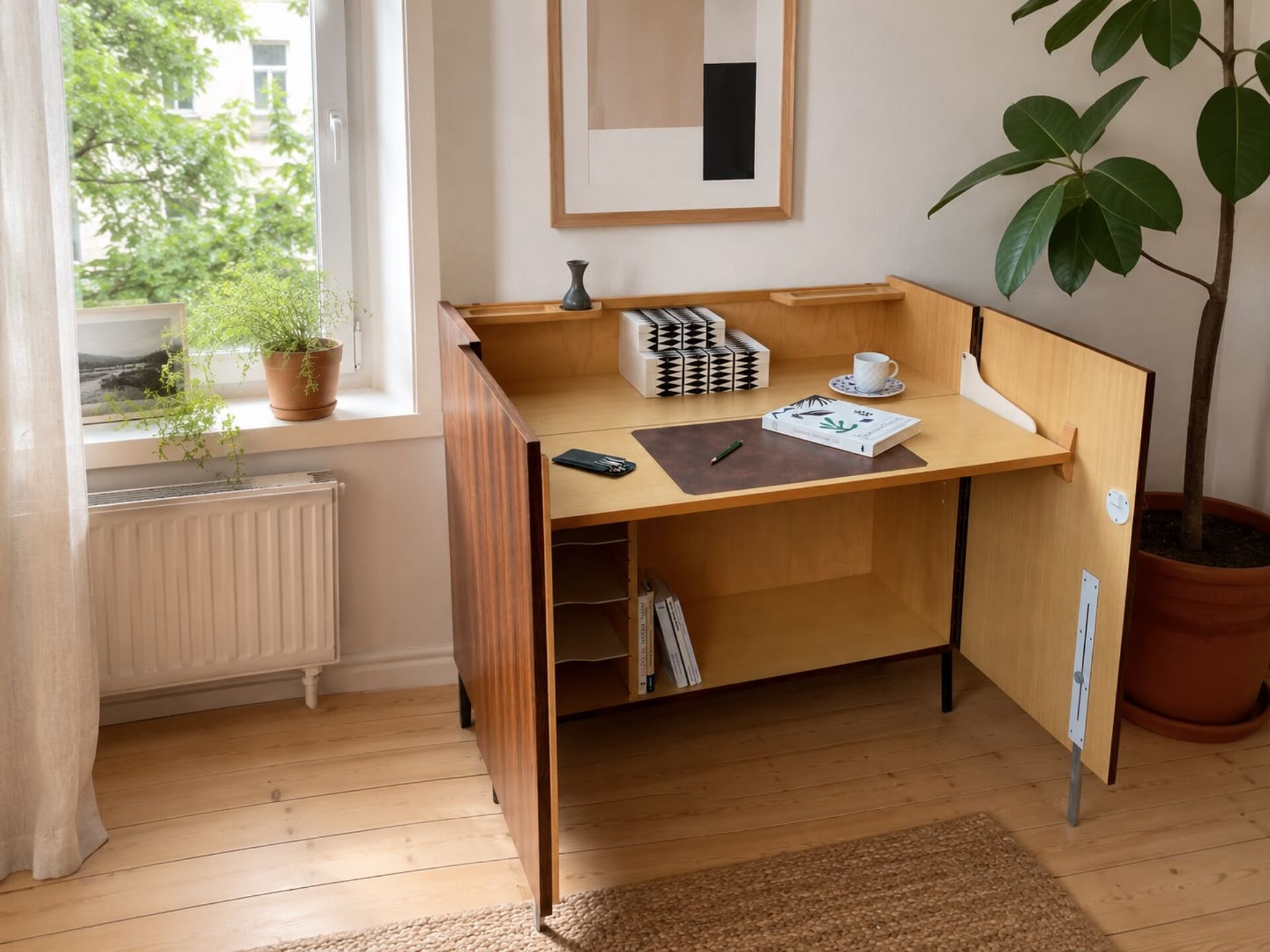 Mid Century Sekretär Magic Box Home Office aus edlem Palisanderholz