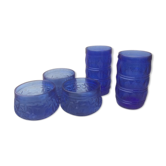 Lot of 2 glasses and 3 blue glass cups from Brazil
