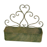 Patinated iron wall planter
