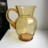 Amber engraved glass decanter 50s