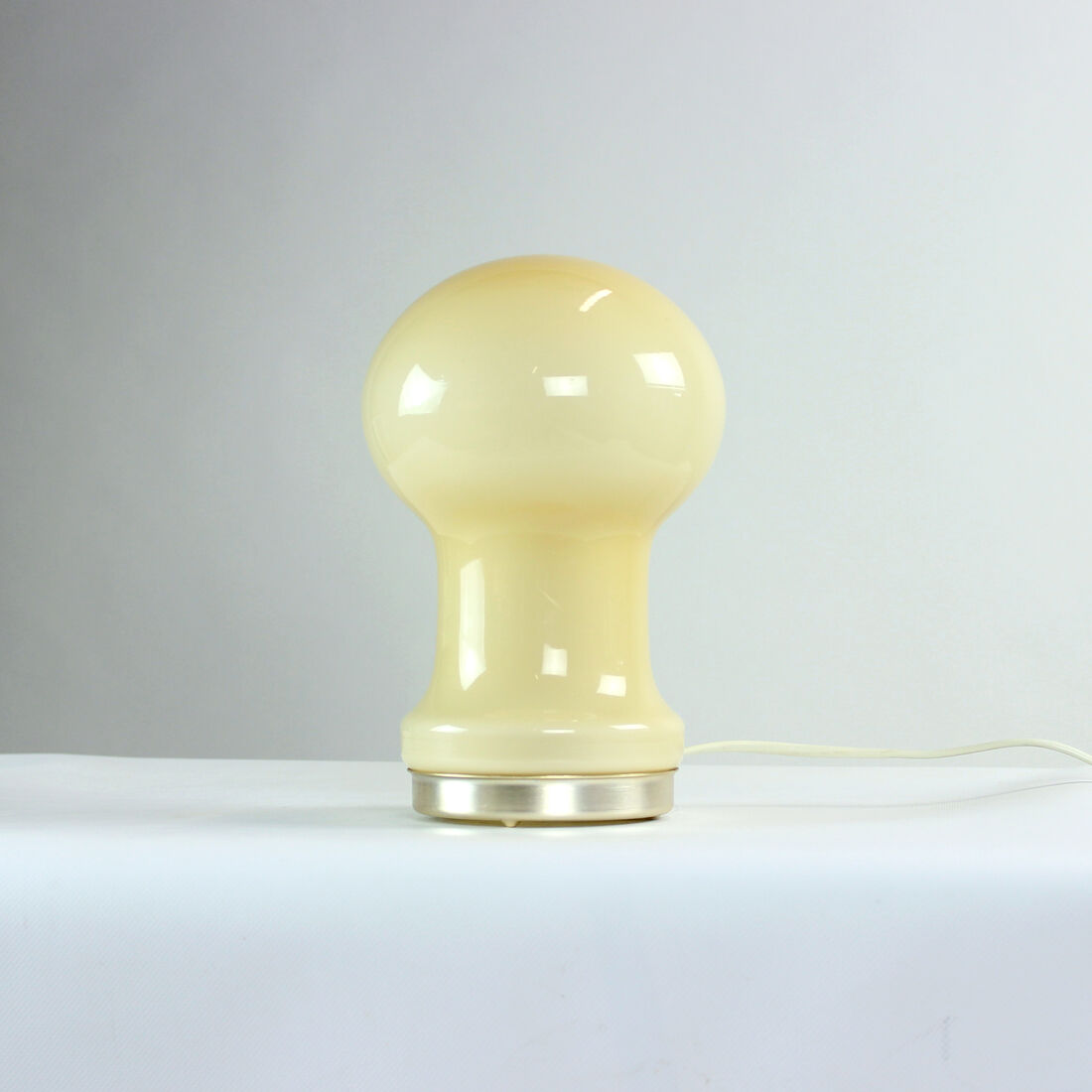Unique Beige Opaline Glass Table Lamp By Ivan Jakes, Czechoslovakia 1960s
