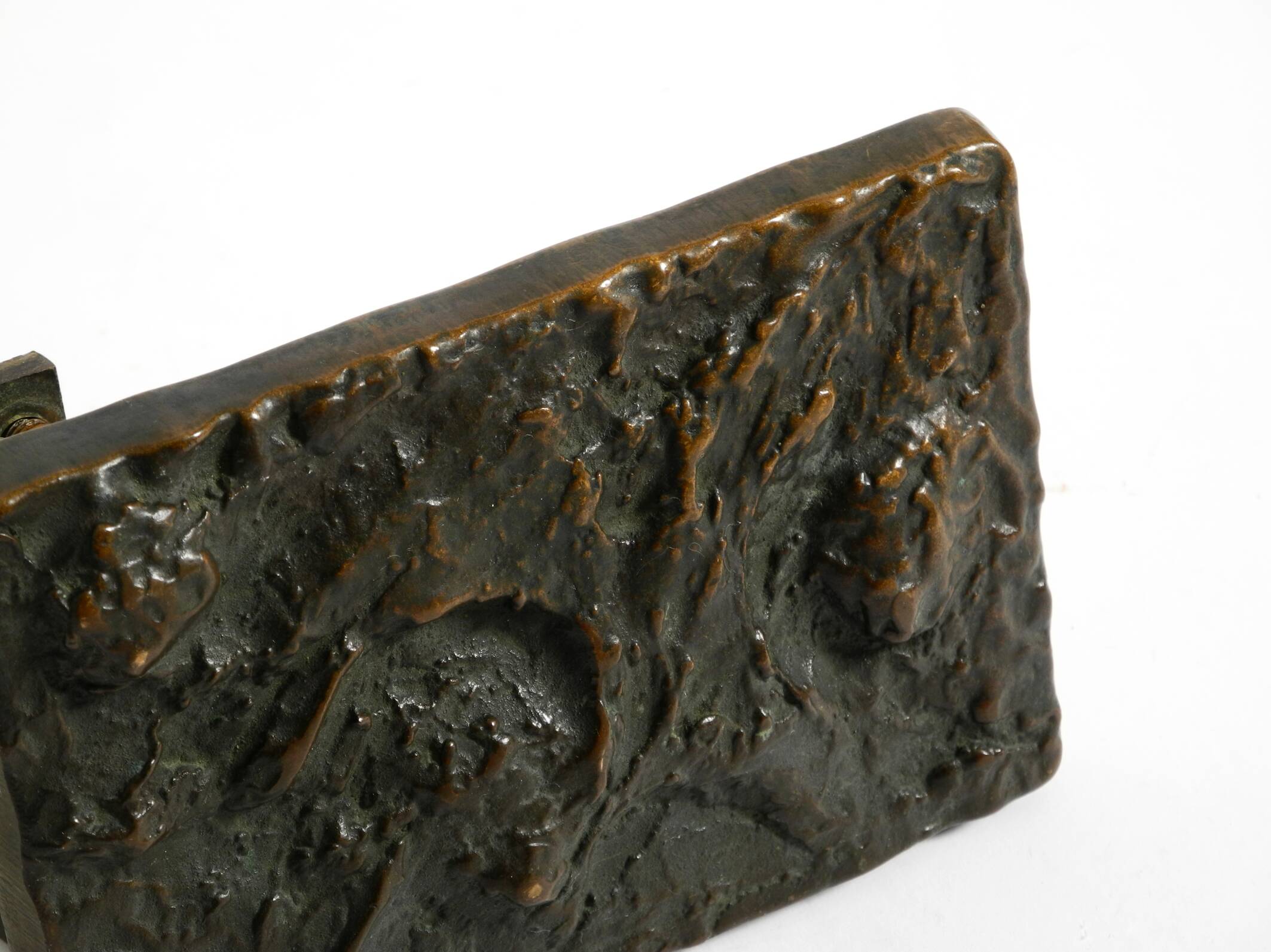 Massive, heavy 1970s Brutalist bronze push handle by Alpan Germany