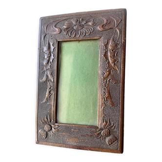 Art nouveau frame carved wood