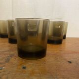 Série de 6 verres à whisky Luminarc verre moulé fumé vintage
