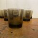 Set of 6 Luminarc vintage smoked molded whiskey glasses