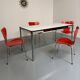 Bureau ou table design USM Haller plateau blanc structure métal