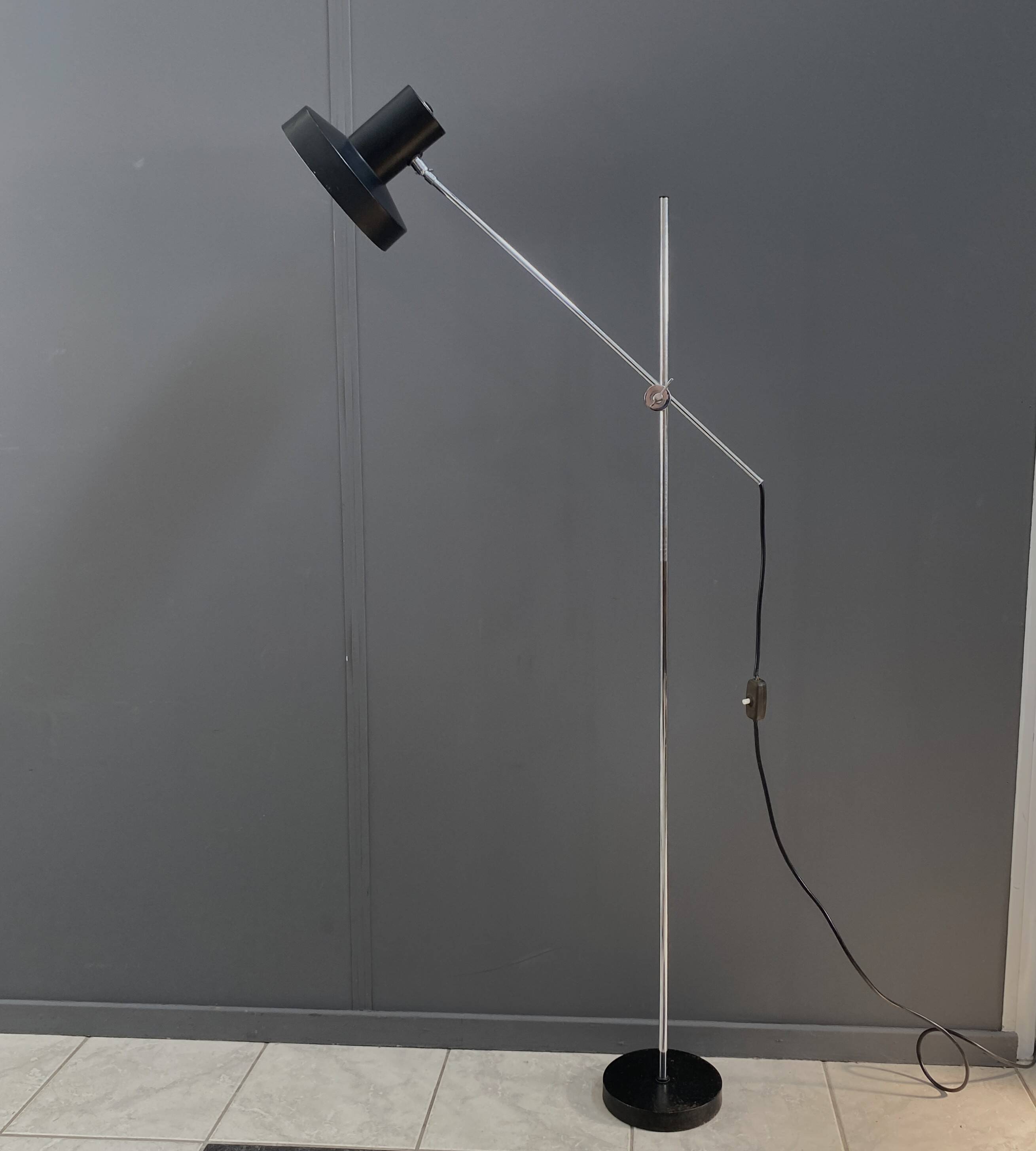 Metal floorlamp by J. Hoogervorst for Anvia Netherlands