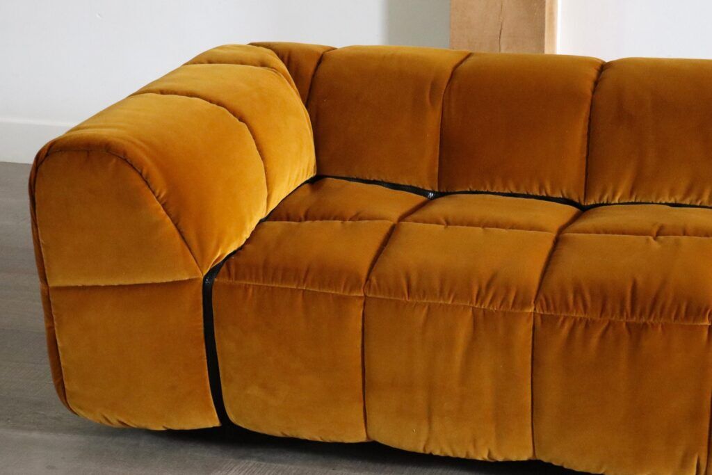 Arflex Strips sofa by Cini Boeri in velvet, Italy 1968