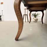 19th century walnut drapery table 2m1