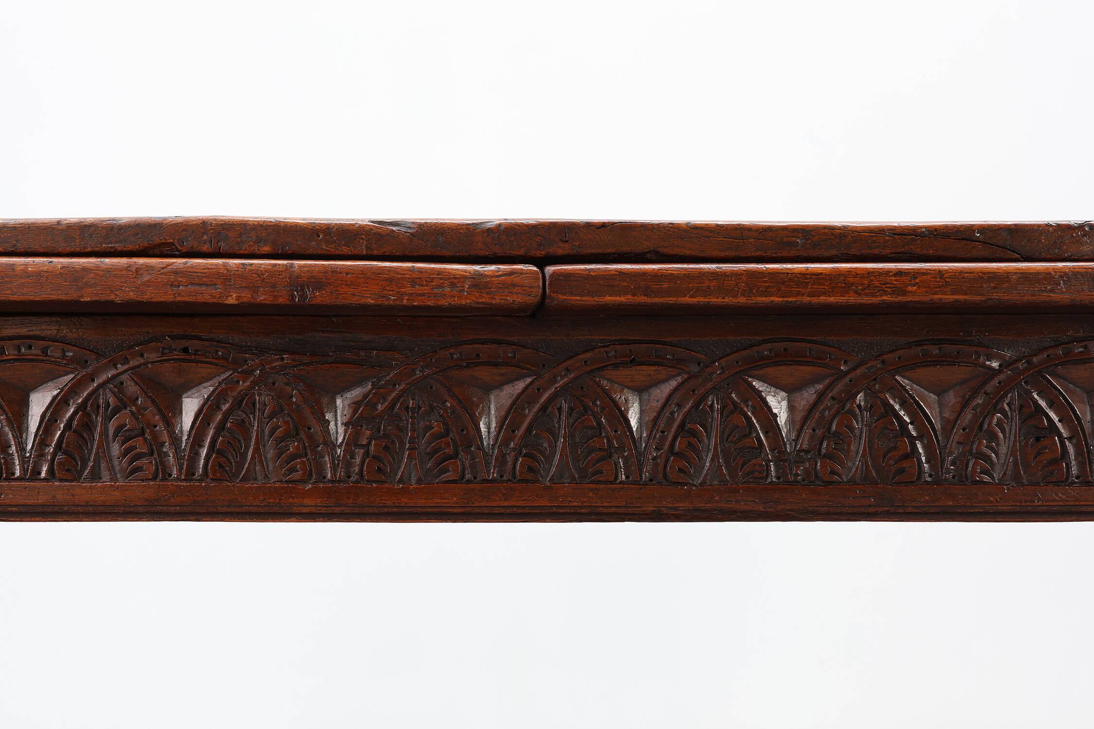 Large 17th‑Century Extendable Oak Dining Table, France