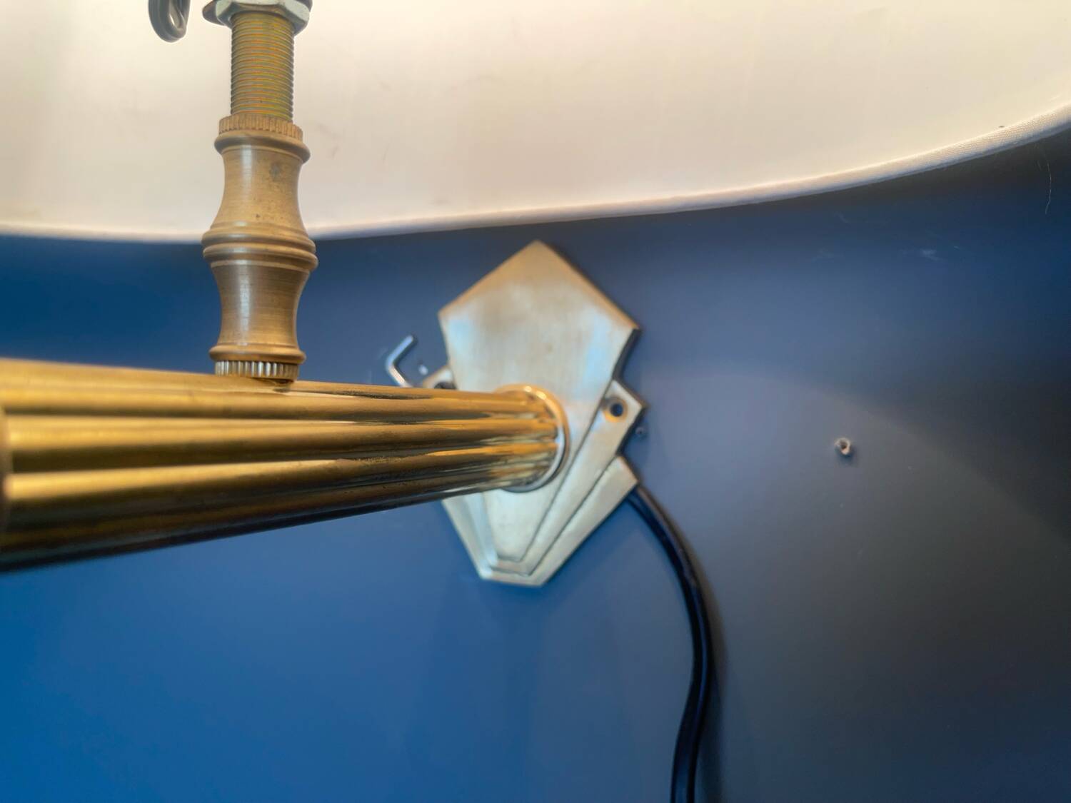 Italian Brass Sconces set of 12 with Satin Shades, 1980s