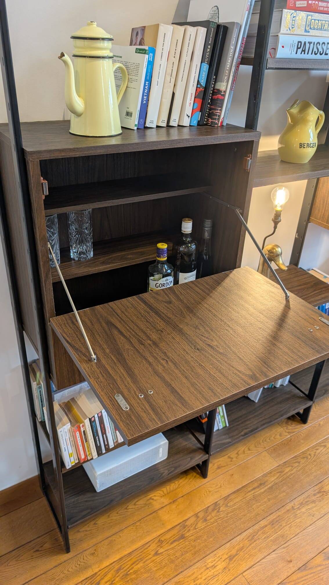 Modular rosewood bookcase by Pierre Guariche for Meurop