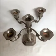 Silver-plated candle holder with 5 lights - late 20th century vintage