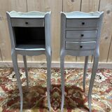 Pair of white Louis XV style bedside tables.