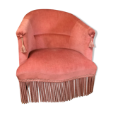 Pink velvet toad armchair