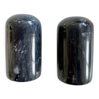 Vintage black marble salt and pepper shaker
