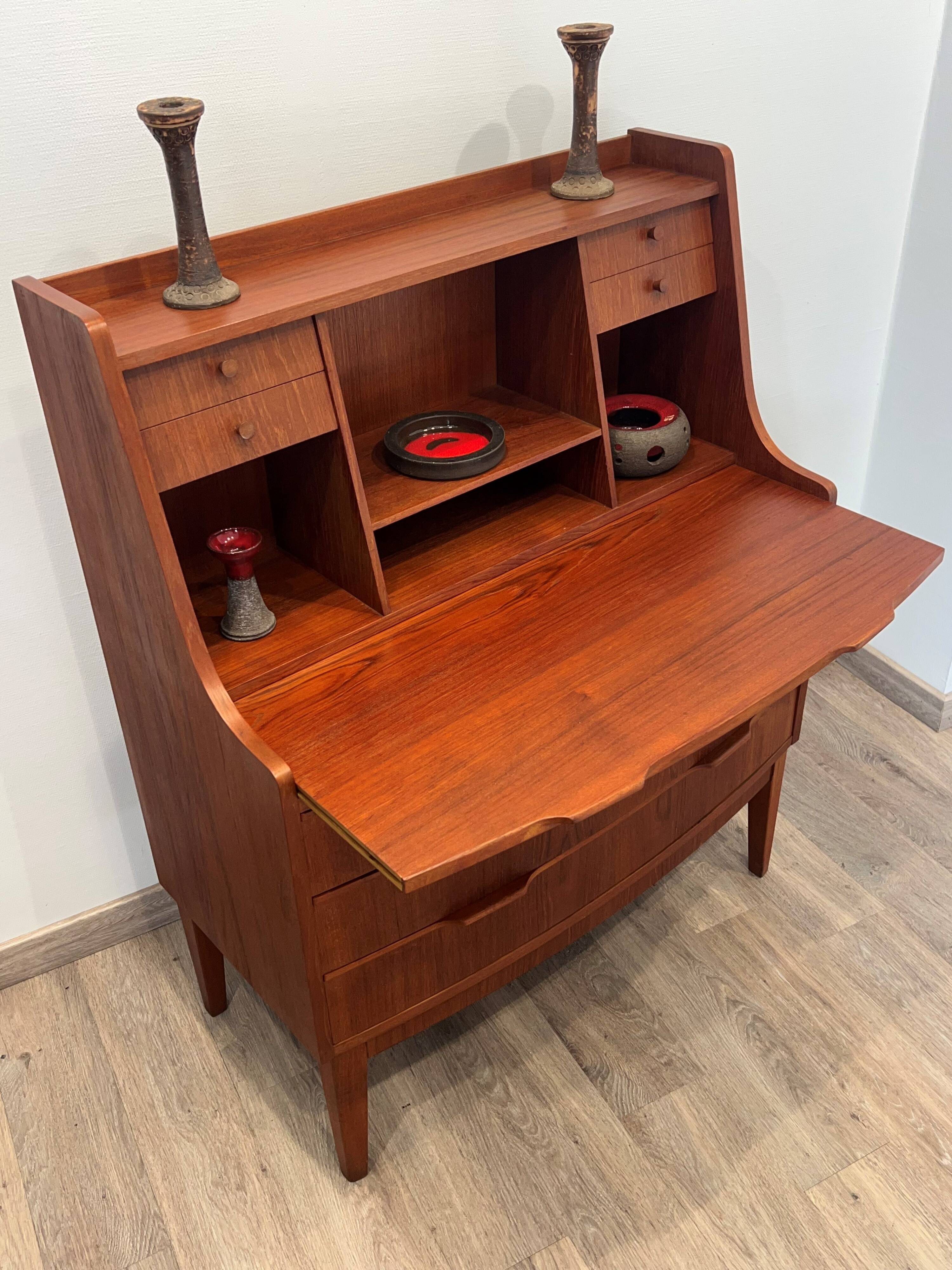 Scandinavian teak secretary from the 1960s, Denmark.