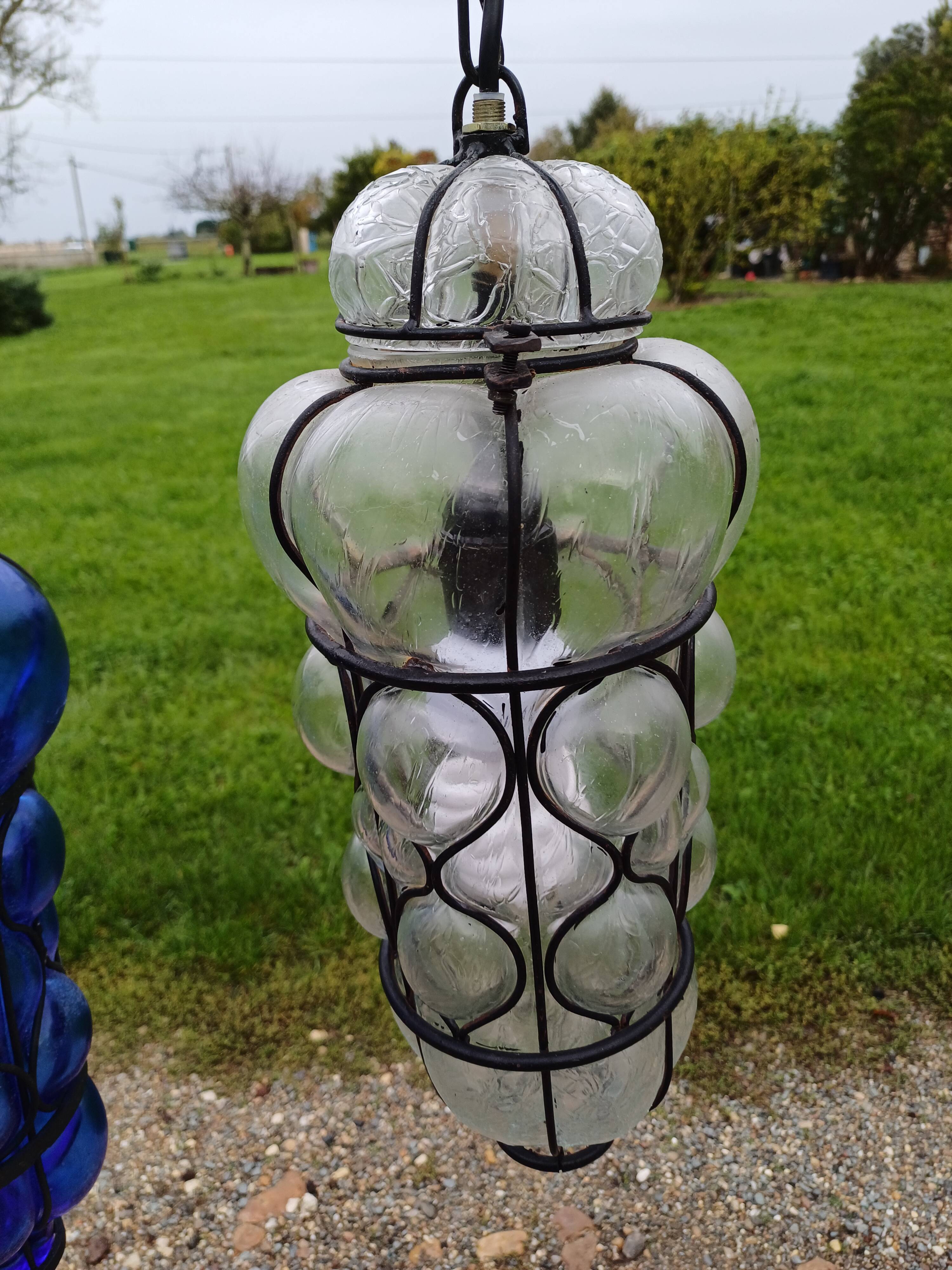 Pair of Blown Glass Suspensions