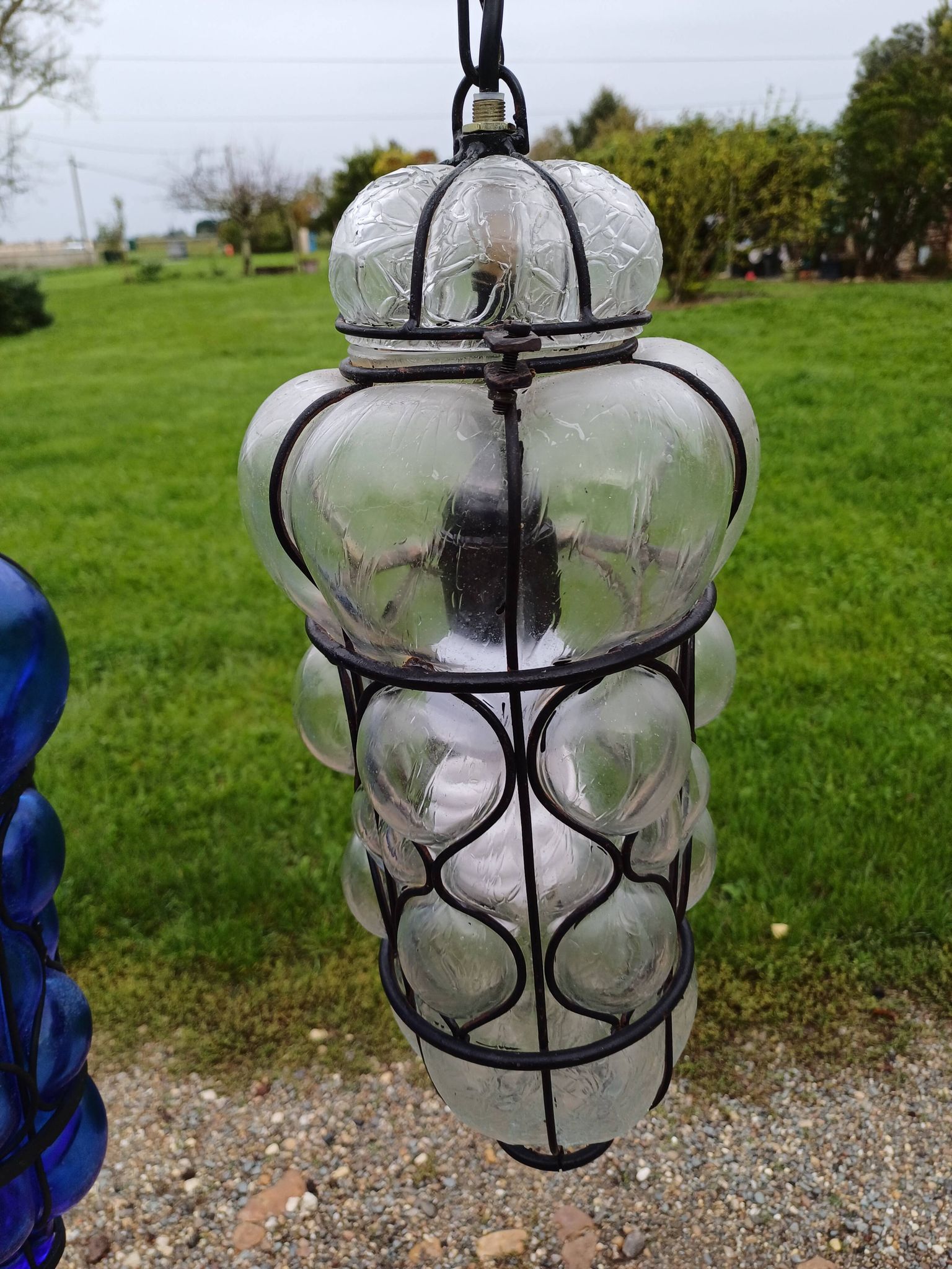 Pair of Blown Glass Suspensions