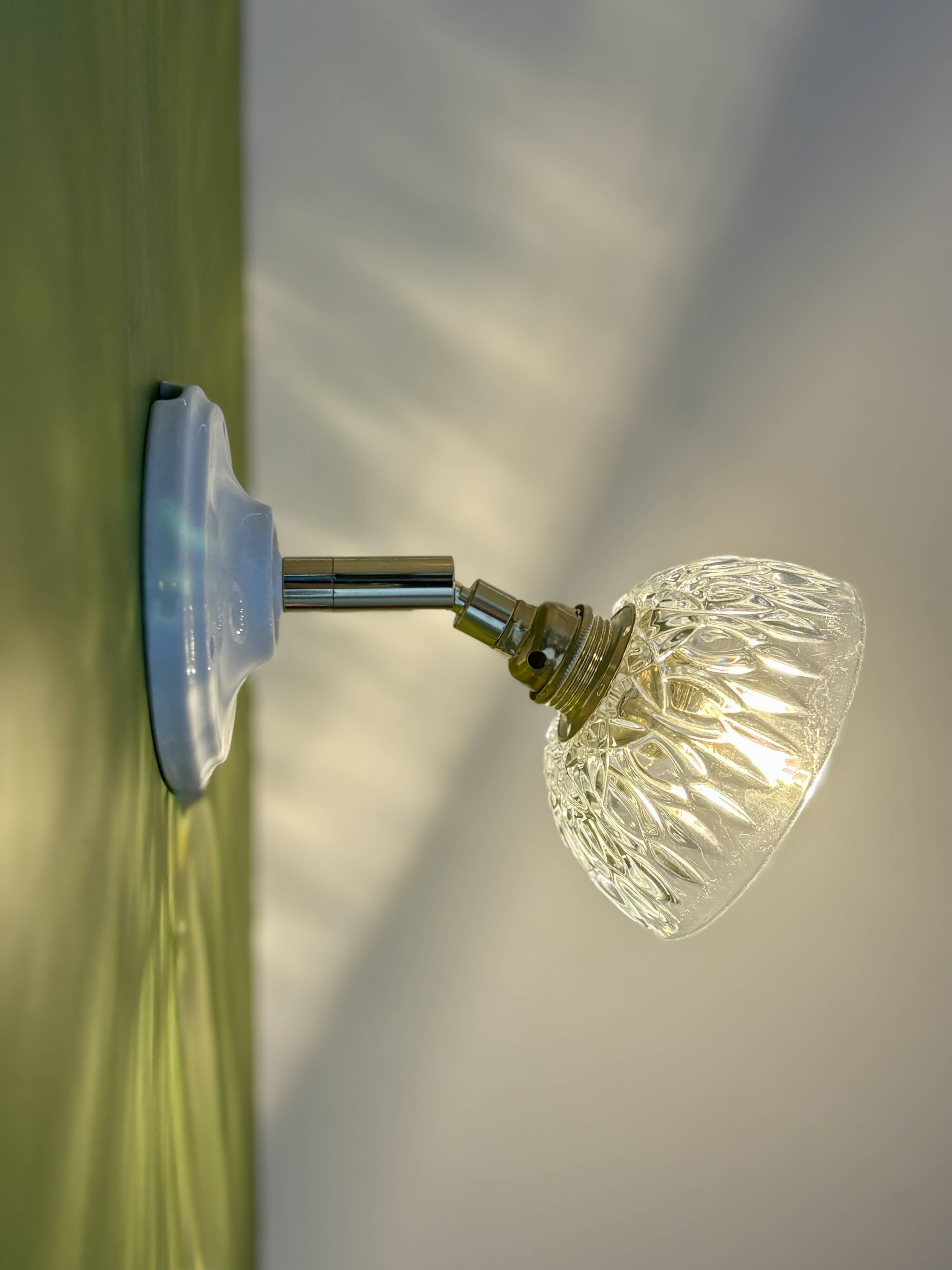 Vintage moulded glass lampshade - tableware collection -