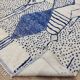 Vintage Azilal rug 310x246 cm - Blue geometric patterns