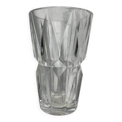 Saint Louis, vase en cristal tronconique signé vers 1950