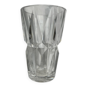 Saint Louis, truncated conical crystal vase signed circa 1950