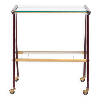 Desserte en bois et verre, Italie années 1960