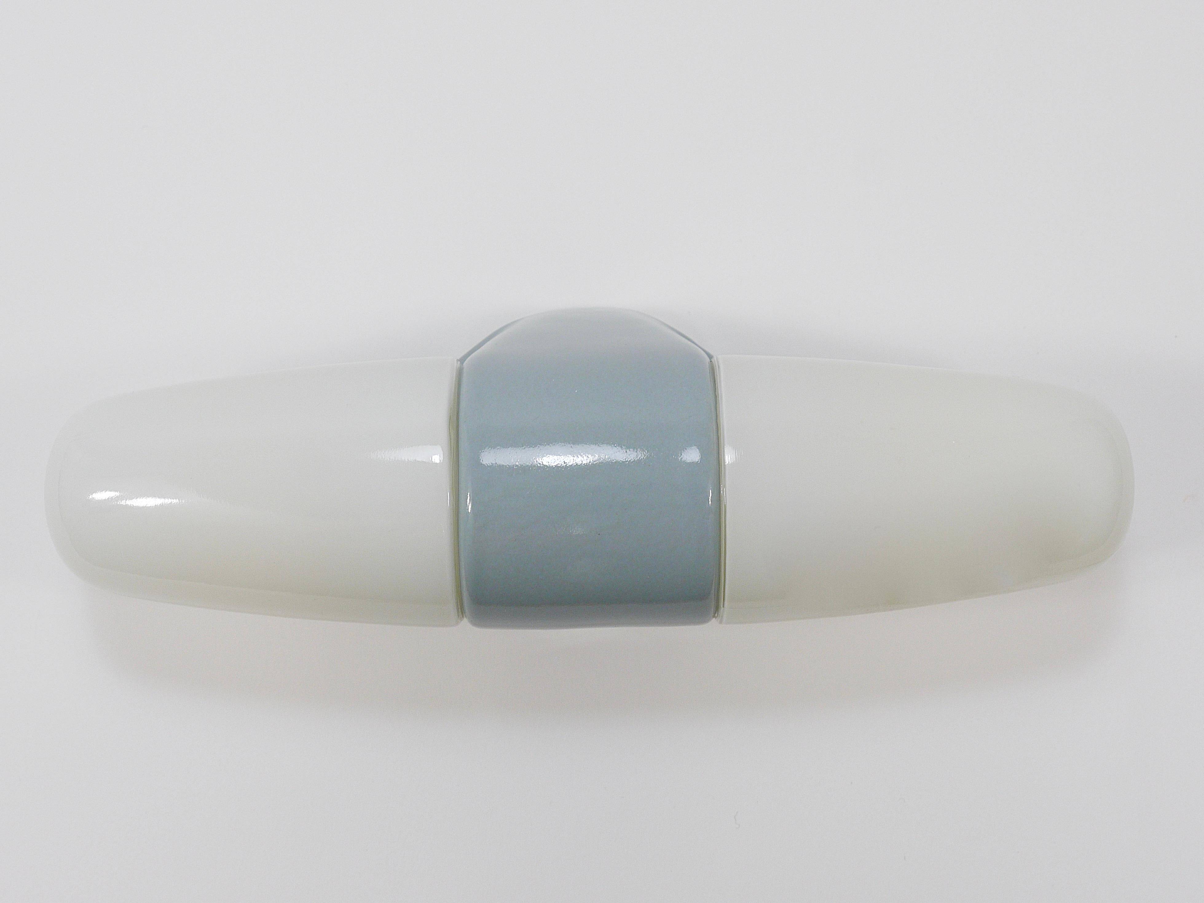 Double Bauhaus Wall Light Grey Wilhelm Wagenfeld by Linder Germany, 1950