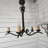 Lustre en fer forgé façon corde