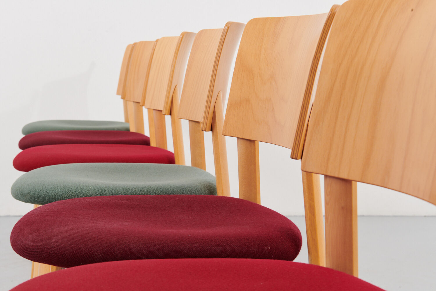 Kusch &Co chair made of wood and green fabric
