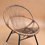Rattan shell chair