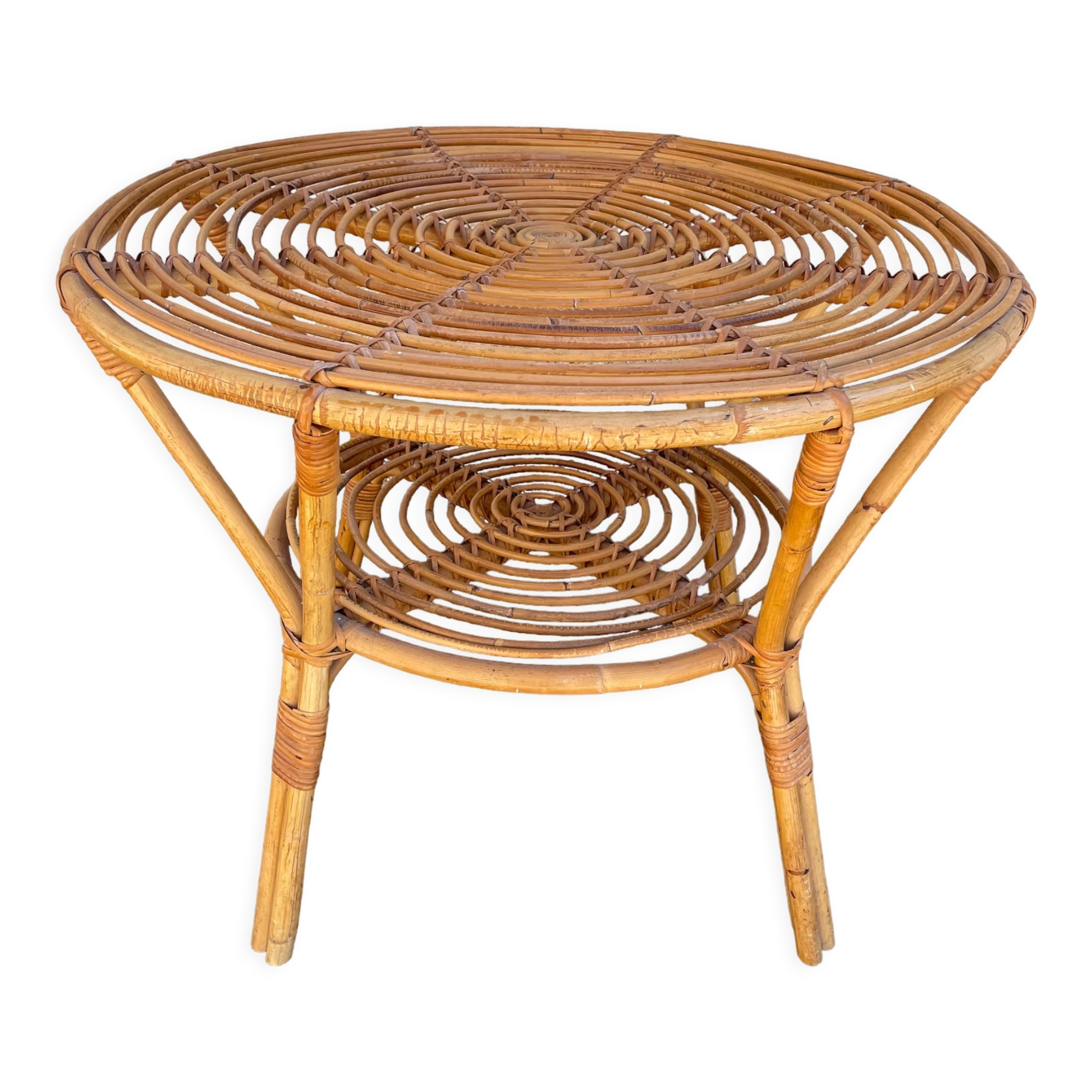 Rattan coffee table 60'S