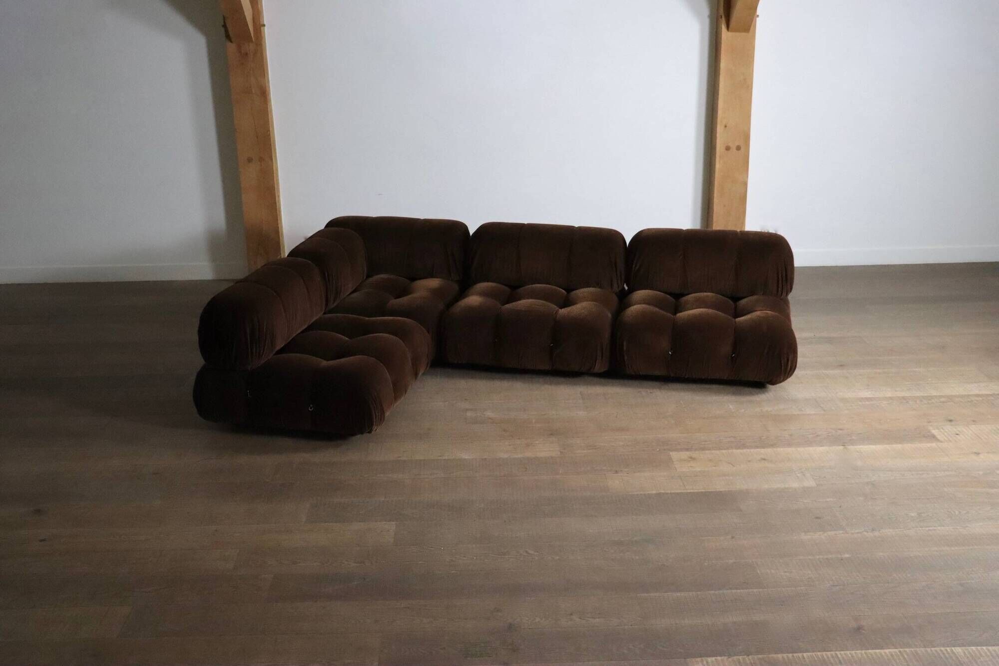 Camaleonda Sofa In Brown Corduroy By Mario Bellini For C&B Italia 1969