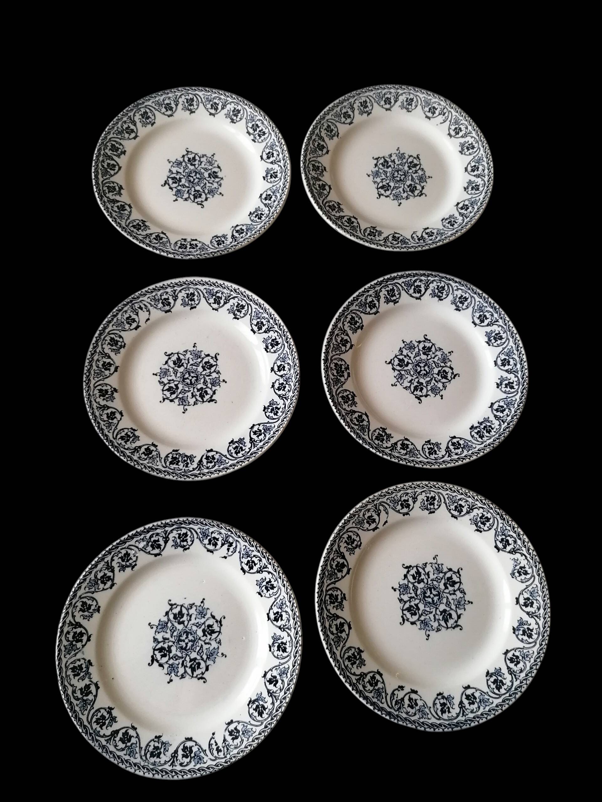 6 dessert plates Hautin-Boulenger and Co.