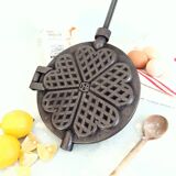 Heavy Antique Waffle Pan. Cast Iron Waffle Maker.