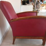 Raspberry red art deco armchair