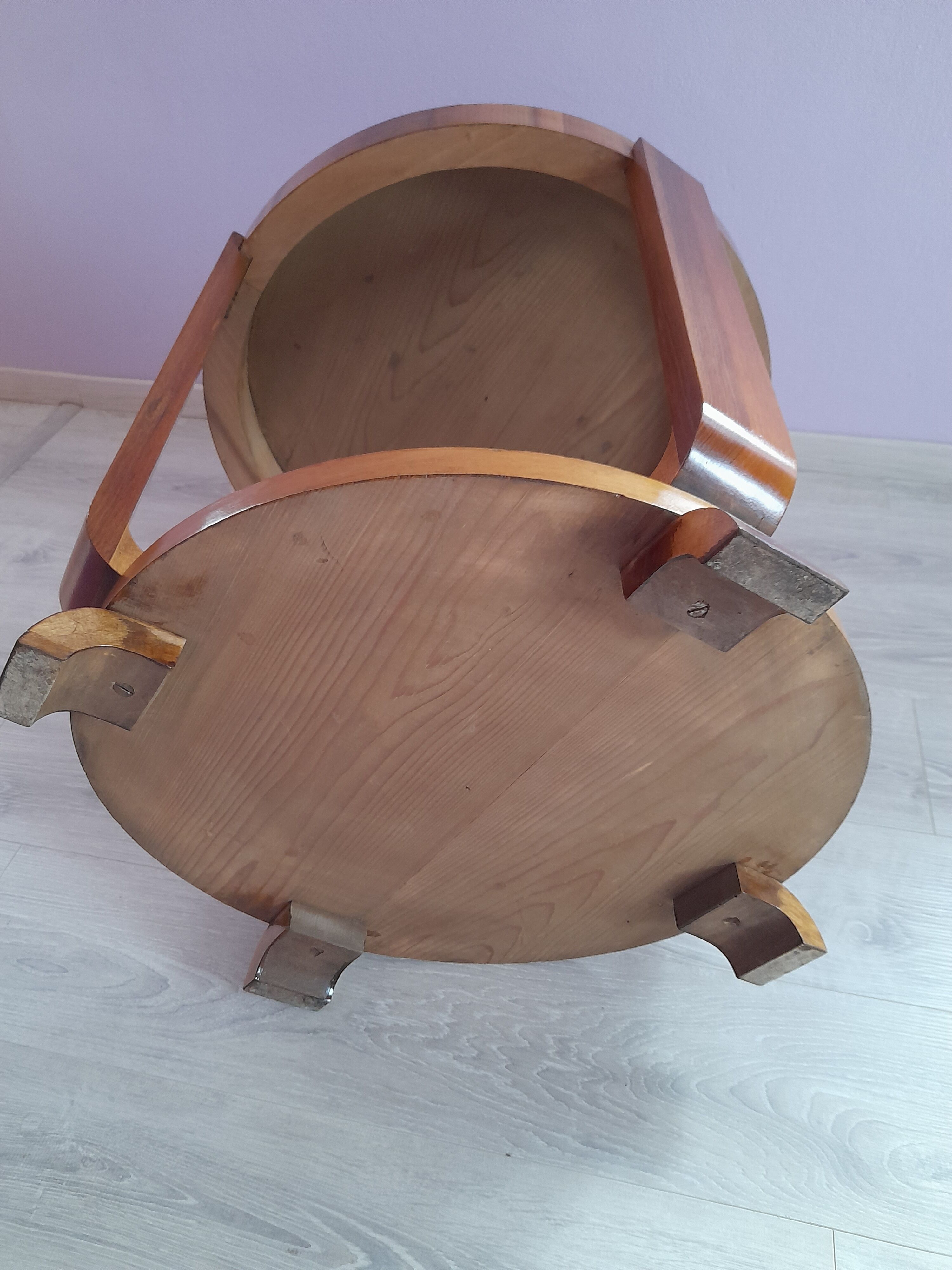 Round art deco coffee table