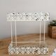 Vintage ivory patinated metal wall shelf
