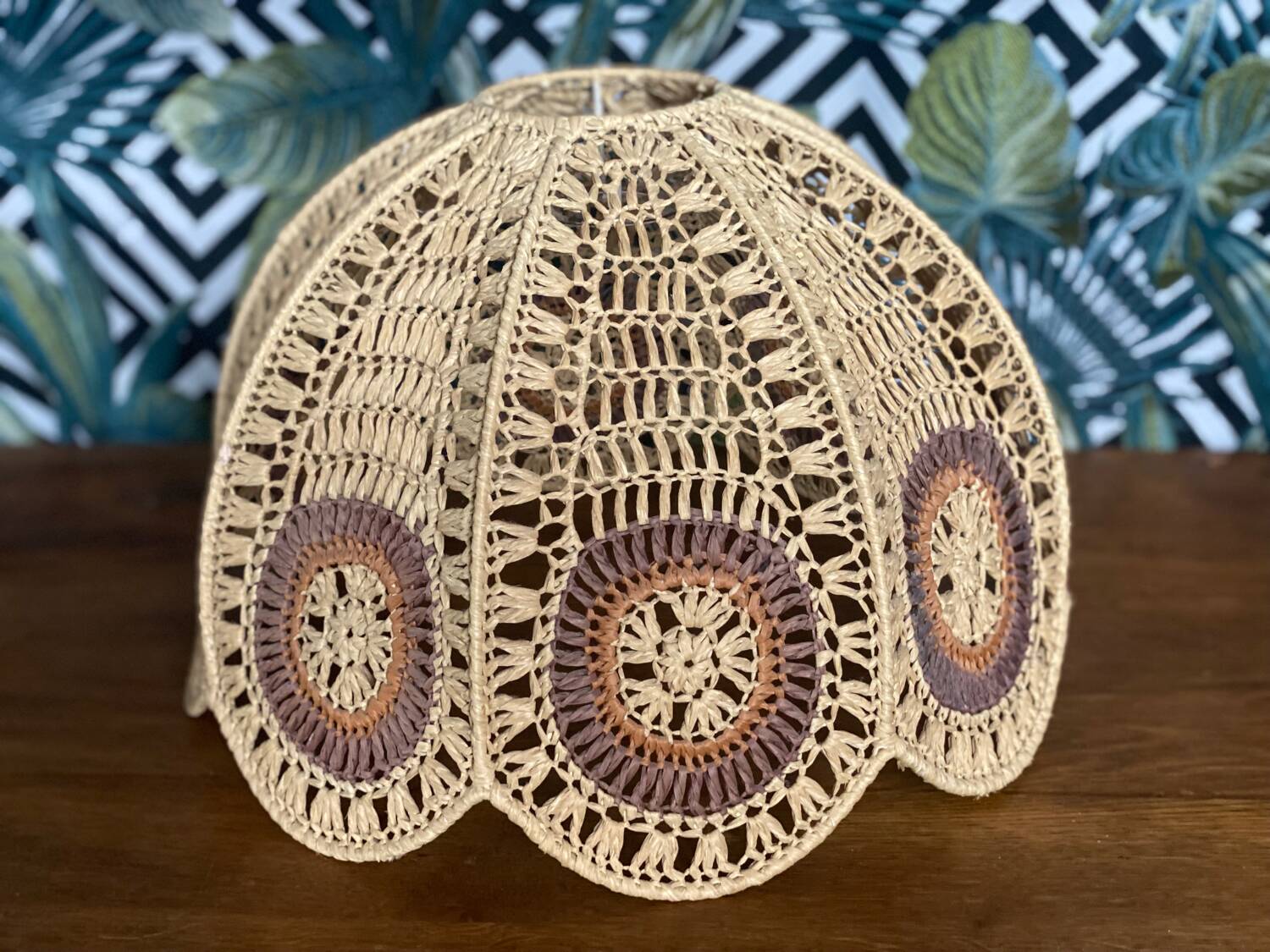Natural fiber lampshade