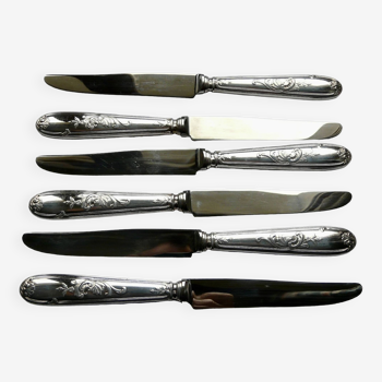Service of 12 silver plated covered cheese knives
