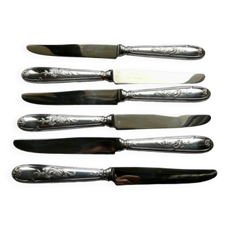 Service of 12 silver plated covered cheese knives