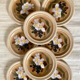 Assiettes à dessert en céramique MBFA Pornic , années 70