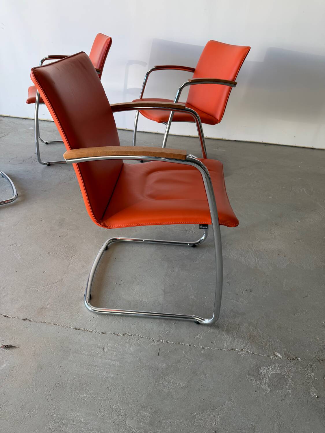 Set of 4 designer chairs by Erik Munnikhof for Leolux in chrome.
