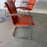 Set of 4 designer chairs by Erik Munnikhof for Leolux in chrome.