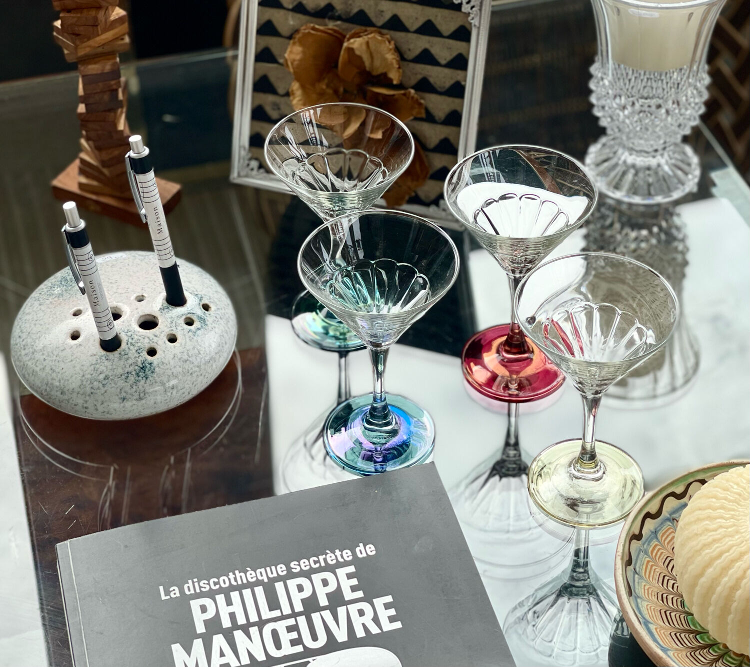 Set of 4 cocktail glasses 1970